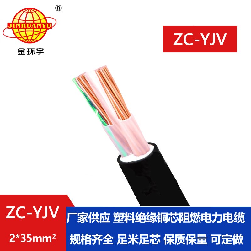 金環(huán)宇電線電纜 yjv二芯電纜ZC-YJV 2X35平方 阻燃電