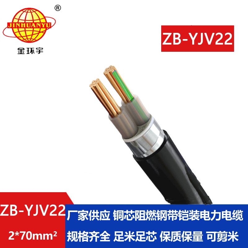 金環(huán)宇電纜 ZB-YJV22-2X70平方 深圳阻燃鎧裝電力電纜報(bào)價